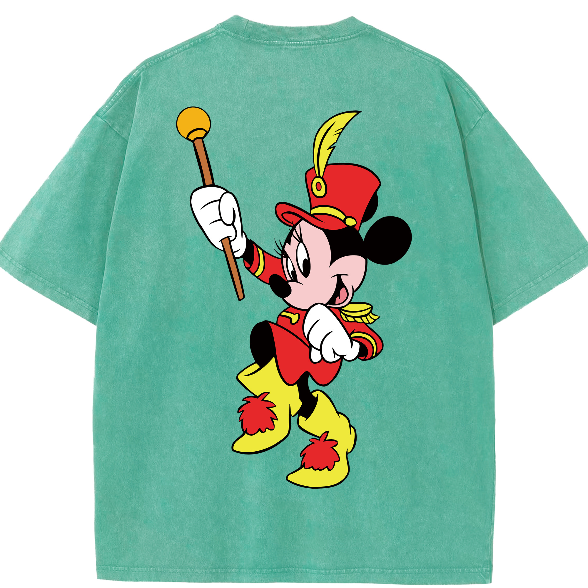 （画像用） ミッキーマウス Mickey Mouse 綿100% ヴィンテージ風 半袖Tシャツ（背面プリント）